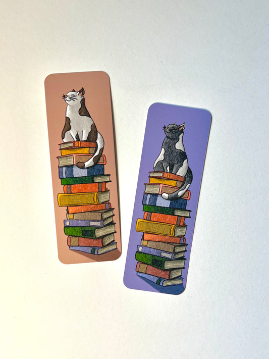 Lesezeichen "cats & books", Doppelseitig